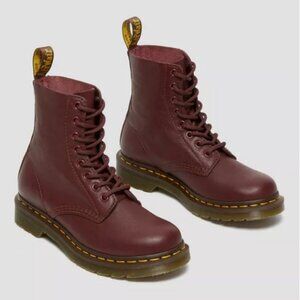 Dr. Martens Pascal Virginia Leather Boots - Cherry Red
